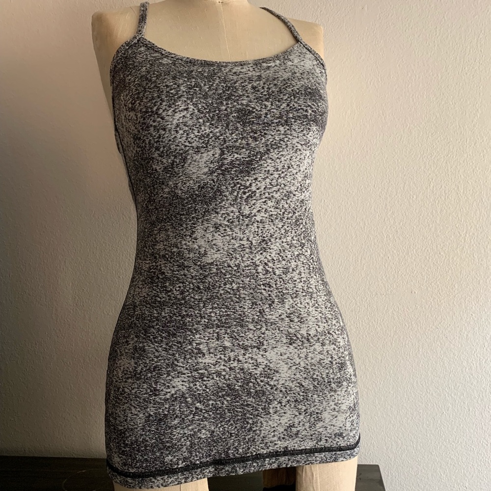 Lululemon Stretch Tank Black White - Size 6 - Picture 1 of 5